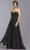 Trevi Collection - L2072 Strapless Lace Applique Chiffon Dress Prom Dresses XXS / Black