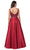 Trevi Collection - L2183 Beaded V-Neck Satin A-Line Dress Prom Dresses