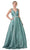 Trevi Collection - L2200 Sleeveless Pleated Glitter A-Line Dress Prom Dresses XXS / Sea Green