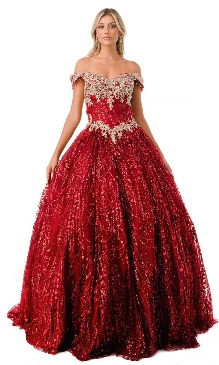 Aspeed Design L2364 - Sweetheart Lace-Up Glitter Ballgown Special Occasion Dress