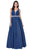 Trevi Collection - L2395 Embellished Waist A-Line Evening Dress Evening Dresses XXS / Royal