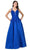 Trevi Collection - L2401 Embroidered Satin A-Line Dress Prom Dresses XXS / Royal