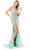 Aspeed Design L2761M - Sequin Appliqued V-Neck Evening Gown Evening Dresses XXS / Mint