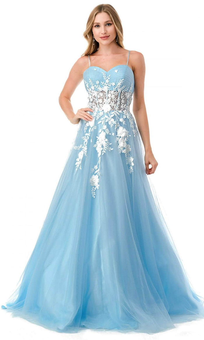 Trevi Collection L2778B - Sleeveless Sweetheart Neckline Ballgown Ball Gowns XS / Ice Blue