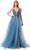 Trevi Collection L2781A - Beaded Bodice Prom Dress Special Occasion Dress XS / Smoky Blue