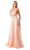 Trevi Collection L2782A - Appliqued Plunging V-Neck Evening Gown Special Occasion Dress