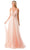 Trevi Collection L2782A - Appliqued Plunging V-Neck Evening Gown Special Occasion Dress