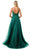 Trevi Collection L2782A - Appliqued Plunging V-Neck Evening Gown Special Occasion Dress