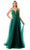 Trevi Collection L2782A - Appliqued Plunging V-Neck Evening Gown Special Occasion Dress XS / Hunter Green