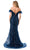 Trevi Collection L2786F - Ruffled Sleeve Embellished Evening Gown Special Occasion Dress