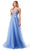 Trevi Collection L2792T - Floral Lace Applique V-neck Prom Dress Prom Dresses