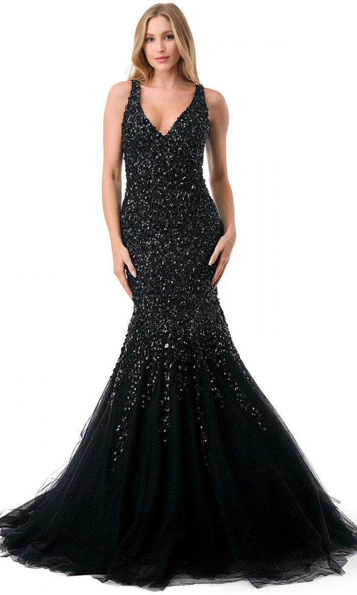 Aspeed Design L2802K - Cutout Back Mermaid Evening Gown Special Occasion Dress XS / Black