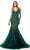 Aspeed Design L2802K - Cutout Back Mermaid Evening Gown Special Occasion Dress XS / Hunter Green