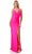 Trevi Collection L2805Y - Dual Straps Ruched Evening Gown Special Occasion Dress XXS / Fuchsia