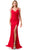 Aspeed Design L2805Y - Dual Straps Ruched Evening Gown Special Occasion Dress XXS / Red