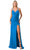 Trevi Collection L2805Y - Dual Straps Ruched Evening Gown Special Occasion Dress XXS / Turquoise