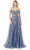 Aspeed Design L2810A - Embroidered Off Shoulder Evening Dress Special Occasion Dress XXS / Smoky Blue