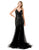 Trevi Collection L2816J - Sequined Mermaid Evening Gown Evening Dresses XS / Black