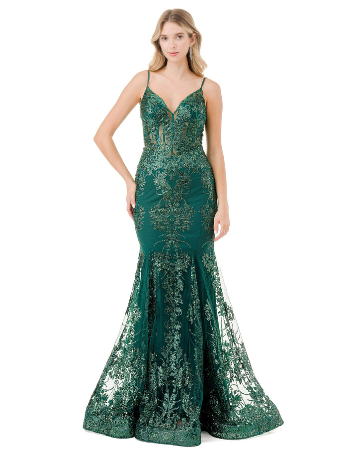 Aspeed Design L2820W - Corset Bodice Mermaid Evening Gown Evening Dresses XS / Hunter Green