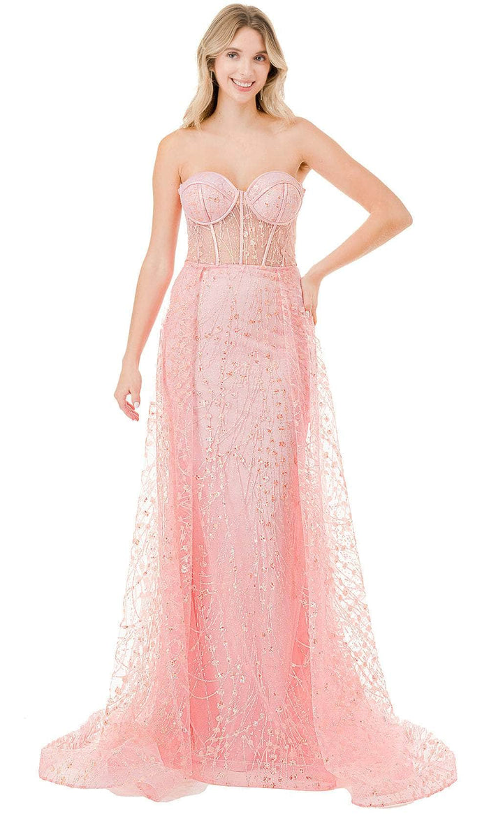 Trevi Collection L2863W - Glitter Sweetheart Evening Gown Evening Dresses XXS / Blush