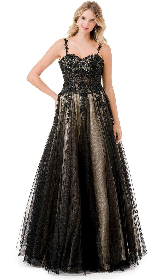 Aspeed Design L2867W - Sweetheart Neck Embroidered Prom Gown Prom Dresses XXS / Black-Nude