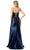 Trevi Collection L2900P - Lace-Up High Slit Prom Dress Special Occasion Dress