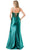 Trevi Collection L2900P - Lace-Up High Slit Prom Dress Special Occasion Dress