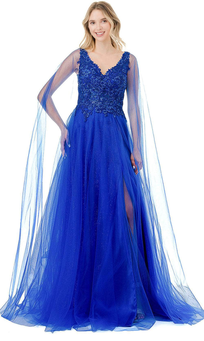 Trevi Collection L2906T - Embroidered A-Line Prom Gown Prom Dresses XXS / Royal