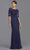 Trevi Collection - M2322 Sheer Sleeve Embroidered Sheath Dress Mother of the Bride Dresses XXS / Navy