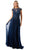 Trevi Collection M2736Y - Front Cutout A-Line Evening Dress Special Occasion Dress XXS / Navy