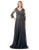 Aspeed Design M2758Q - Lace Appliqued A-Line Evening Gown M / Charcoal