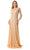 Aspeed Design M2758Q - Lace Appliqued A-Line Evening Gown Special Occasion Dress M / Gold