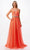 Trevi Collection P2105 - Spaghetti Straps Beaded Prom Gown Special Occasion Dress XS / Orange