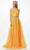 Trevi Collection P2105 - Spaghetti Straps Beaded Prom Gown Special Occasion Dress XS / Yellow