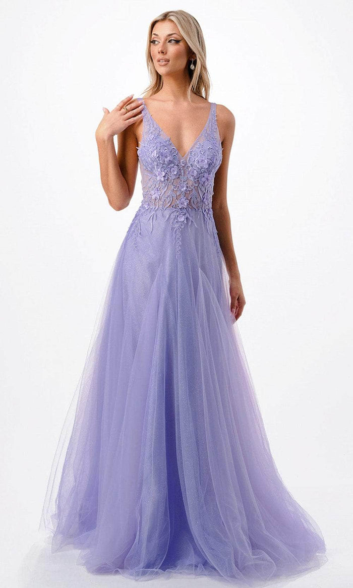 Trevi Collection P2109 - Embroidered A-Line Prom Dress XS / Lilac