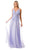 Trevi Collection P2114 - Floral Appliqued A-Line Prom Gown Special Occasion Dress XS / Lilac