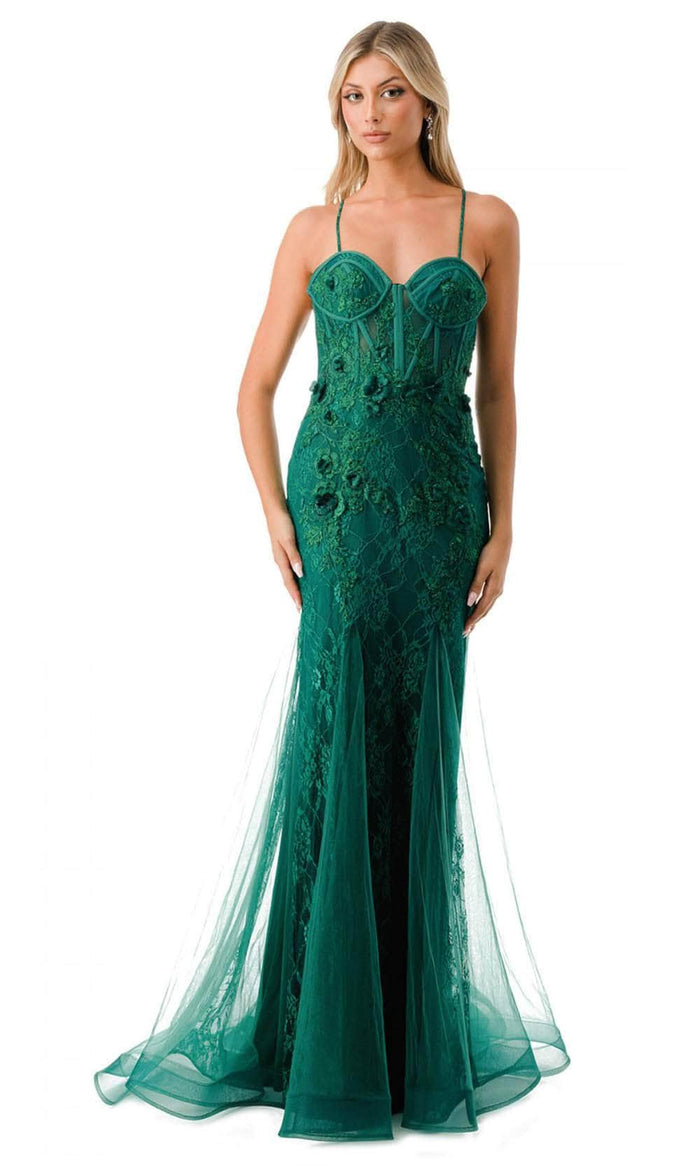 Trevi Collection P2120 - Sweetheart Bustier Bodice Prom Gown Special Occasion Dress XS / Emerald