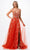 Trevi Collection P2203 - Sleeveless Beaded Evening Gown Special Occasion Dress XS / Orange