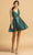 Aspeed Design S2139 - Beaded Lace V-Neck Cocktail Dress Homecoming Dresses XXS / Hunter Green