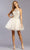 Trevi Collection - S2282 Scalloped Sheer Halter Short Dress Homecoming Dresses XXS / White Gold