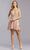 Trevi Collection - S2332 Appliqued Plunging V-Neck A-Line Dress Homecoming Dresses XXS / Rose Gold