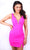 Ava Presley 27755 - V-Neck Banded Waist Cocktail Dress Cocktail Dresses 00 / Fuchsia