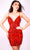 Ava Presley 27788 - Sequin V-Neck Cocktail Dress Special Occasion Dress 00 / Red