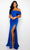 Ava Presley 28567 - Straight Across Ruched Detail Prom Gown Prom Dresses 00 / Cobalt