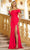 Ava Presley 28567 - Straight Across Ruched Detail Prom Gown Prom Dresses 00 / Red