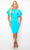 Ava Presley 38558 - Flutter Sleeve Fitted Cocktail Dress Special Occasion Dress 0 / Turquoise