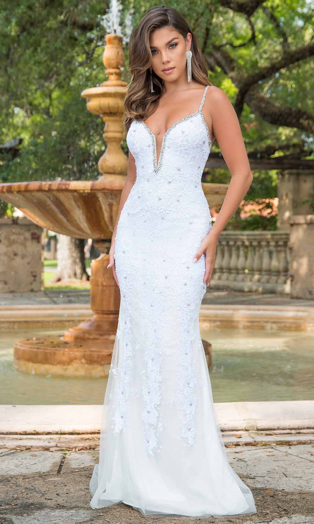 Embellished Back Wedding Dress