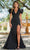 Ava Presley 38868 - Puff Sleeve Prom Dress with Slit Special Occasion Dress 00 / Black