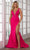 Ava Presley 39550 - Beaded Trim Prom Dress with Slit Special Occasion Dress 00 / Hot Pink