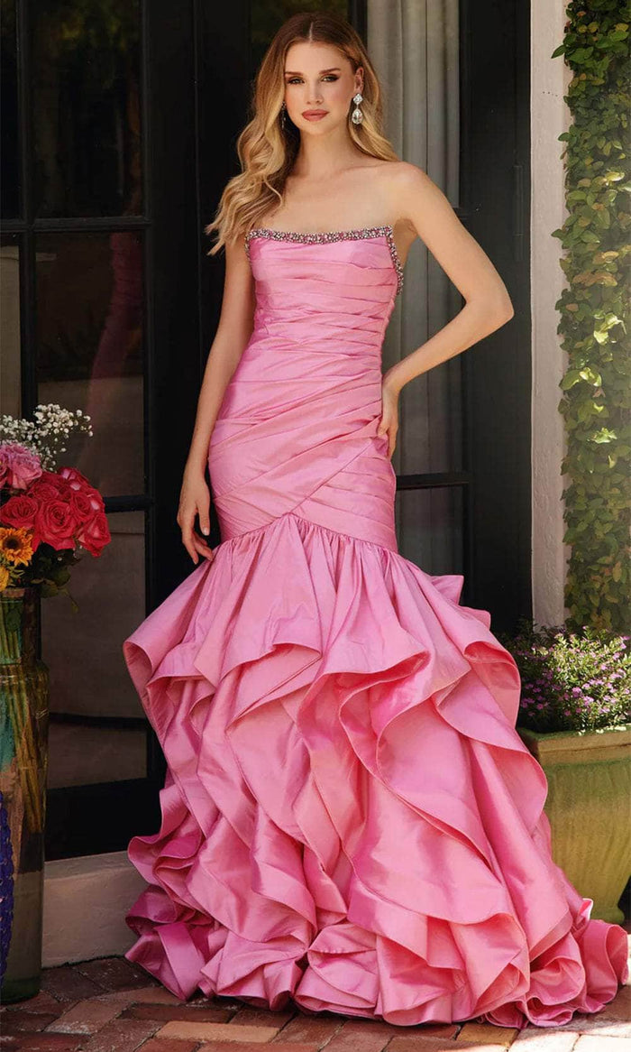 Ava Presley 40068 - Scoop Ruffled Mermaid Prom Gown Special Occasion Dress